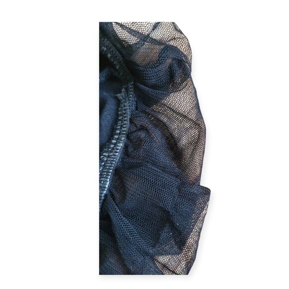 Anthropologie Maeve Black Boxy Bubble Hem Mesh Top XS - Picture 10 of 12